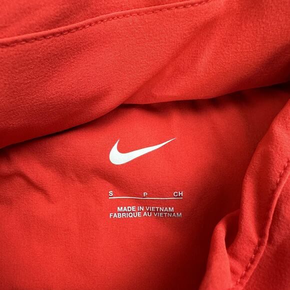 Nike Football Lightweight Coaches Jacket Mens Small Red 1/4 Zip Short Sleeve - Picture 6 of 11
